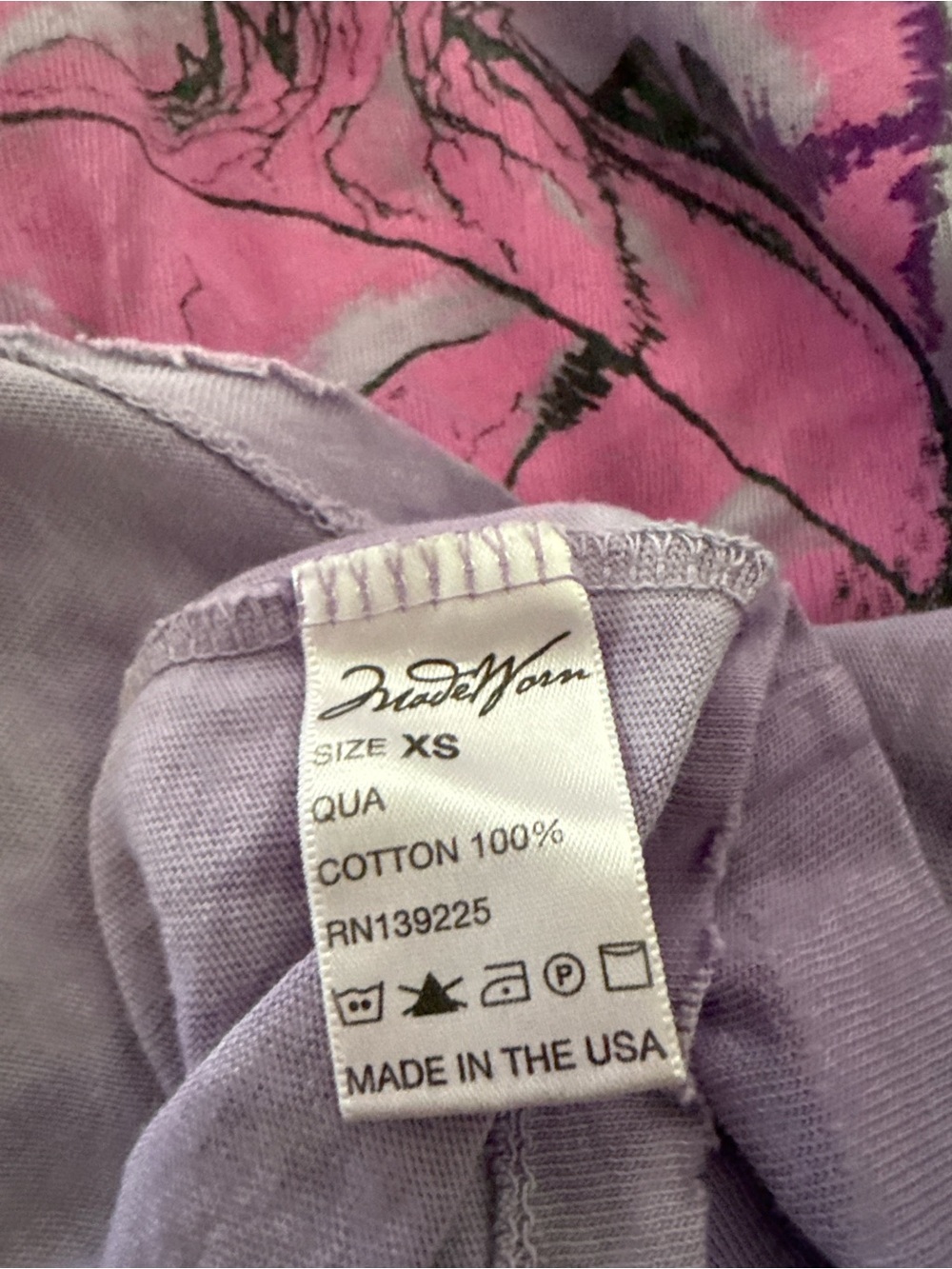 MadeWorn Purple Tie-Dye Band Graphic Tee with Pink Accents - Picture 2 of 6